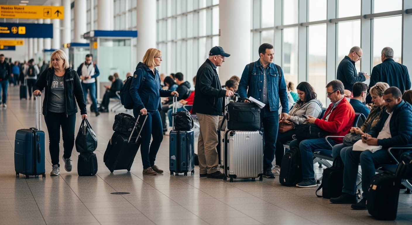 Passagers en transit à l'aéroport de Nouvelle-Zélande